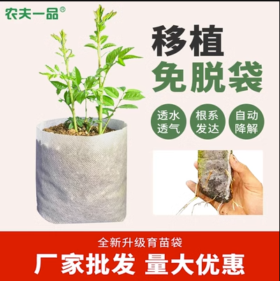 园林苗圃育苗袋白色加厚树木种植袋无纺布育苗营养袋免脱美植袋